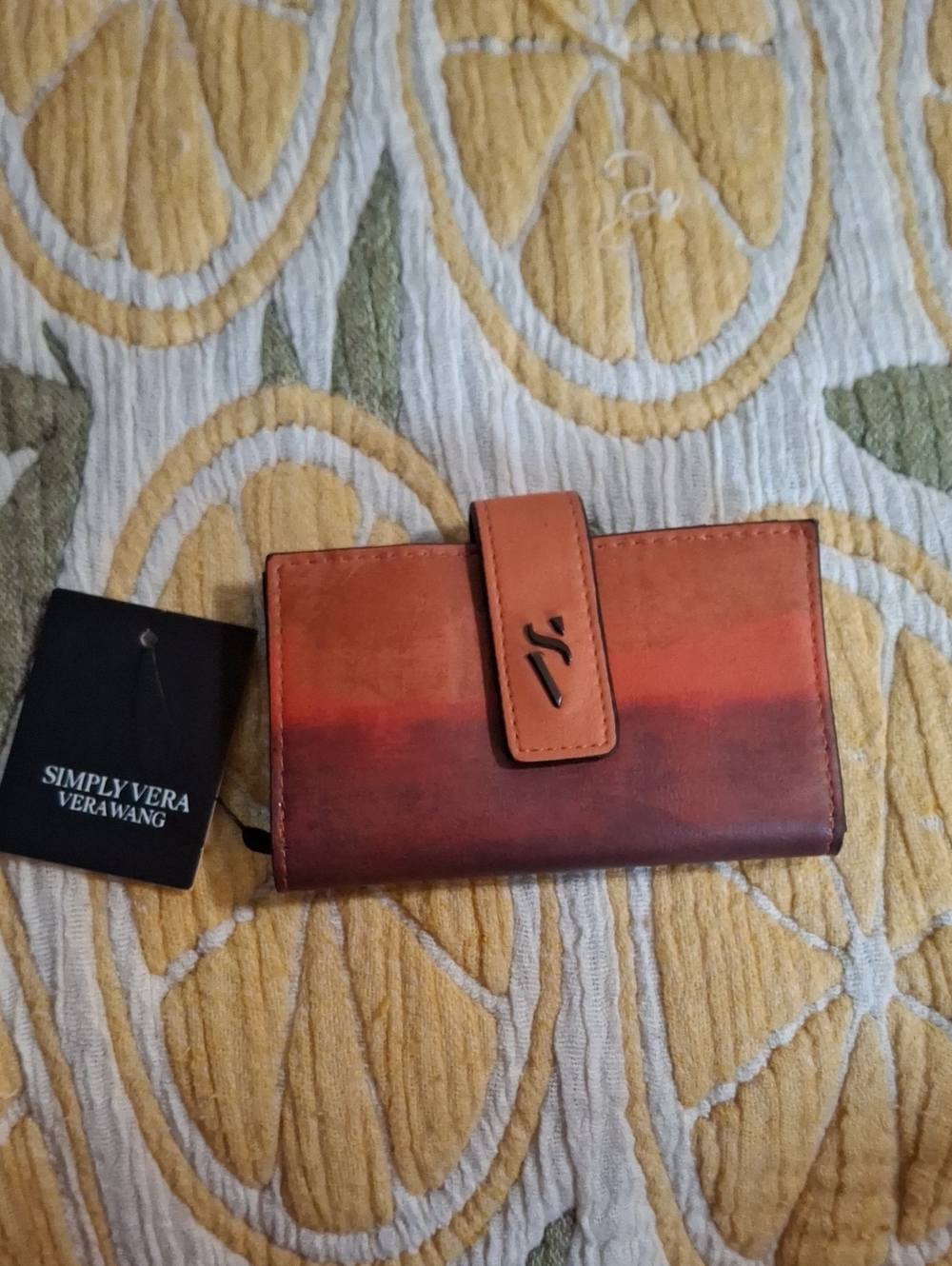 Simply Vera Vera Wang Orange Ombre Leather Women's Wallet